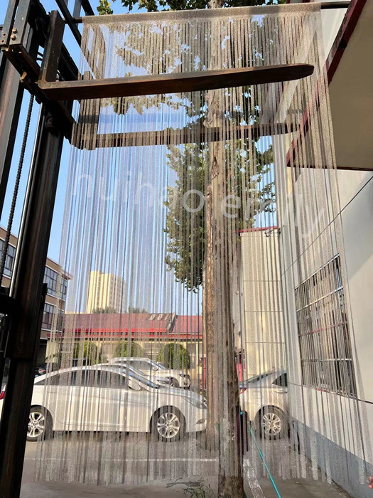 Stainless Steel 7mm Ring Mesh Chain Mail Curtain With Fringing