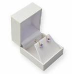 White Flocked Jewelry Plastic Box Stable Performance 47x52x38mm Size Or