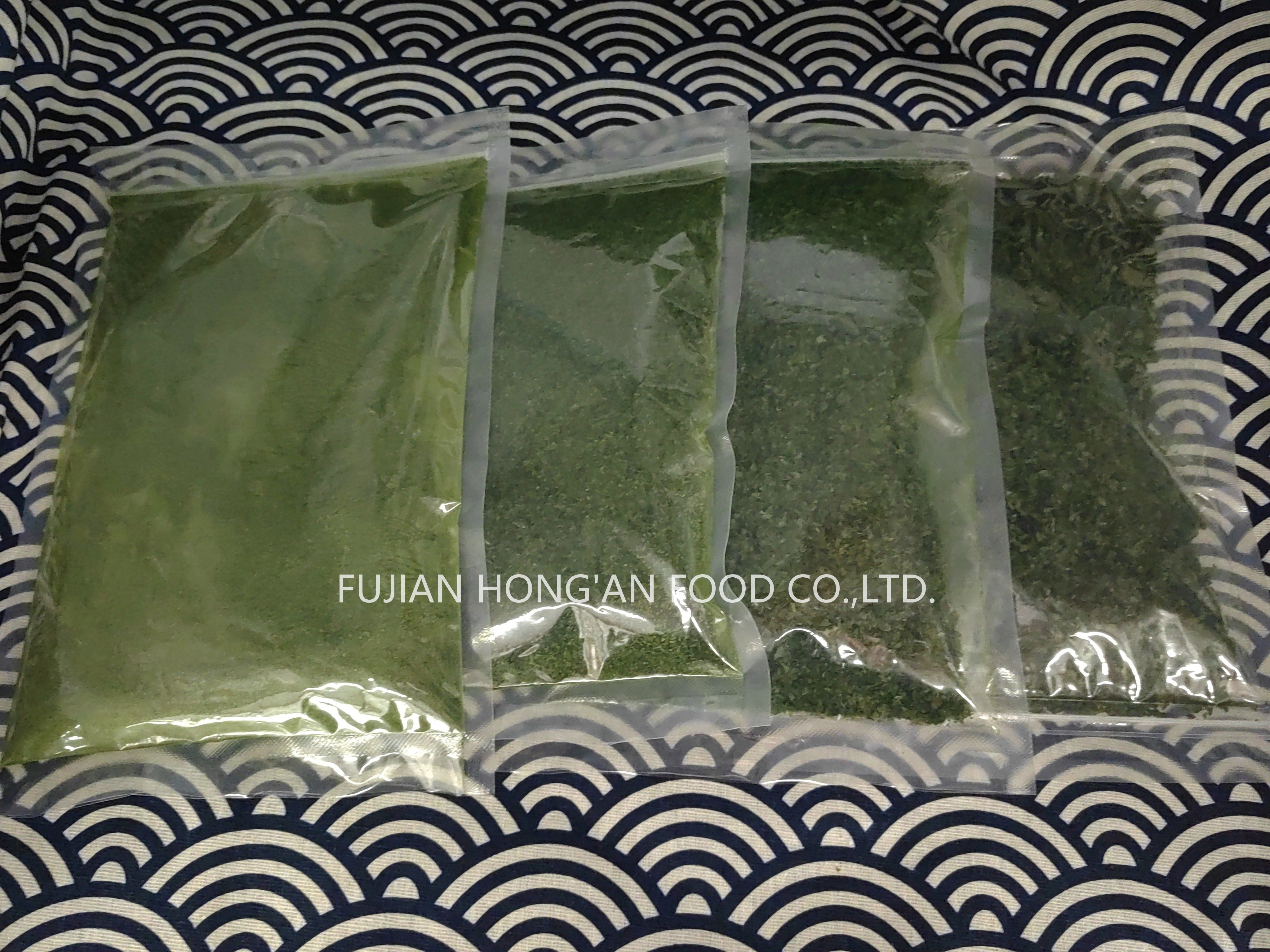 Food Grade Nutrient Rich Green Aonori Dried Seaweed Ao Nori Ko Processed Crispy Snack with Umami Flavor
