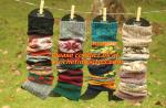 winter leg warmers loose socks wool blend button down pierced decoration boot