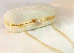 Bride's rhinestone pearl handbag new dinner evening bag socialite's hand sewed