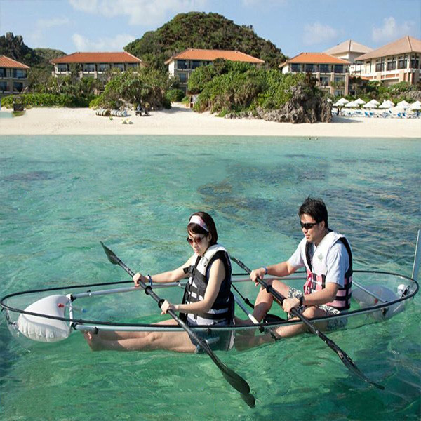 Lightweight Clear Bottom Kayak Impact Resistance Rowing Boat 3.1 - 4m Length