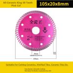 Hot Pressed Diamond Cut Circular Saw Blade , Red Turbo Diamond Cutting Blades