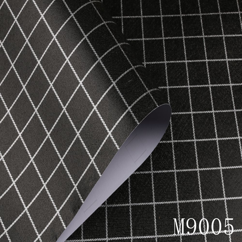 Black Grid 3D Adhesive Wallpaper 3D Wall Stickers Waterproof For Kitchen Bathroom