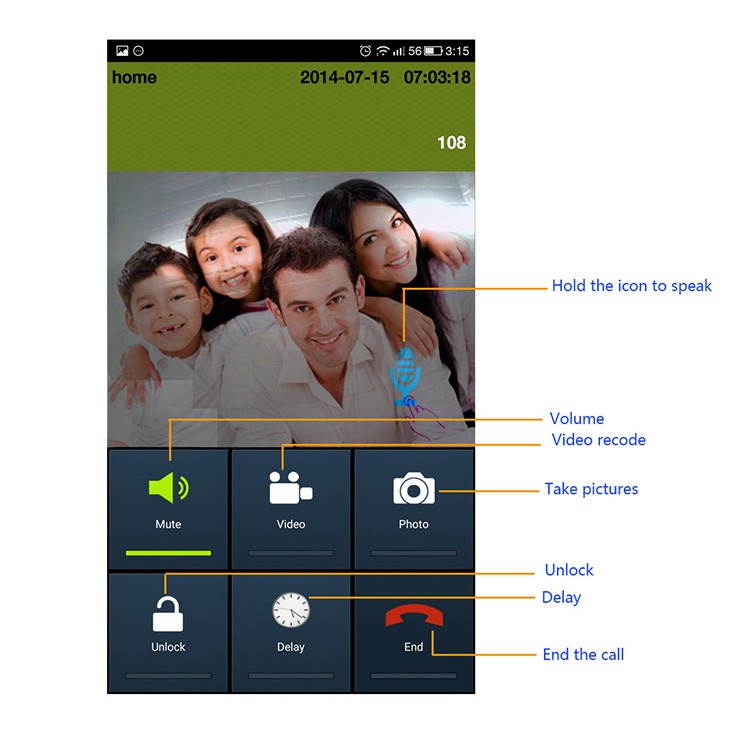 110 - 240 V Wireless Intercom Doorbell , 0.47 Kg Villa Home Video Intercom