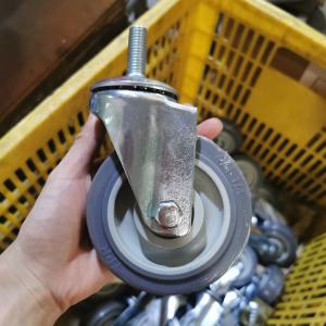 Wholesale 4 Inch Soft Thermplastic Rubber Wheels Grey TPR Ball Bearing Stem Caster Wheels Medium Duty from china suppliers
