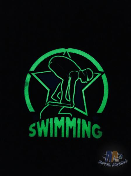 Soft Enamel Custom Zinc Alloy Metal Swimming Glow In The Dark Medals For Races
