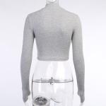 OEMmaufactory Autumn New Slim Solid Sympotic cotton v-neck Long -sleeved Top