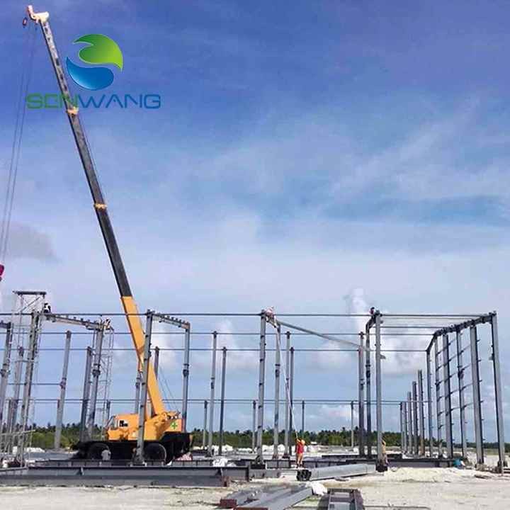 Quick Build Economical Prefabricated Steel Structure Workshop With Steel Base Cement Foundation