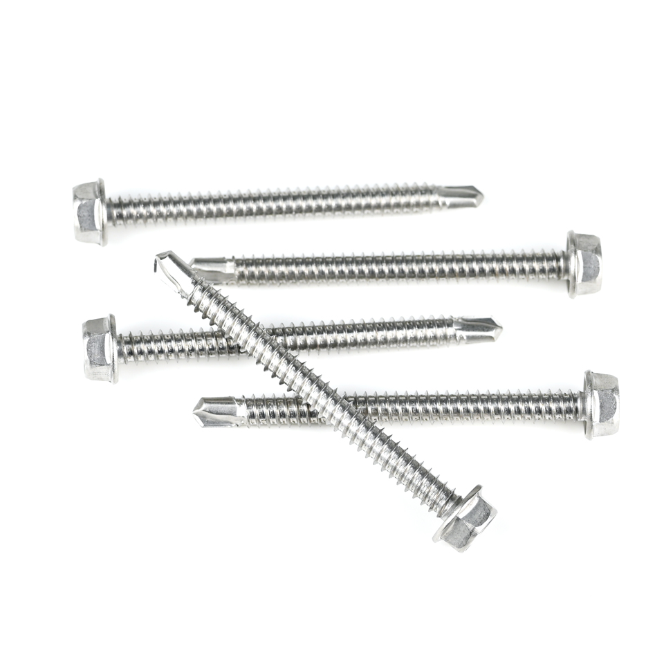 Firm Zinc Steel Hex Washer Head Phillips 70mm Metric Self Drilling Screw For Window