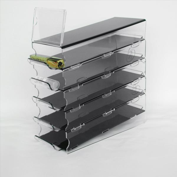 Slanted Acrylic Makeup Rack for Cosmetics Compartment Plexiglass Lipstick