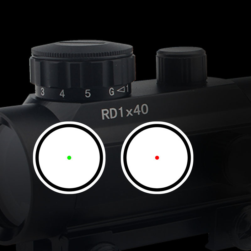 1X Magnification Red Dot Scope 5 Brightness Red And Green Illuminuted