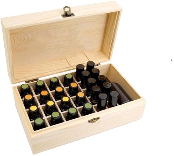 wooden Essential Oil Box Wooden Storage Container Holds Bottles Multi-Tray