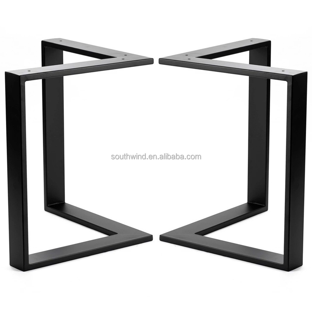 Multipurpose Matt Black Square Style Metal Table Legs for Customized Office Computer Desk