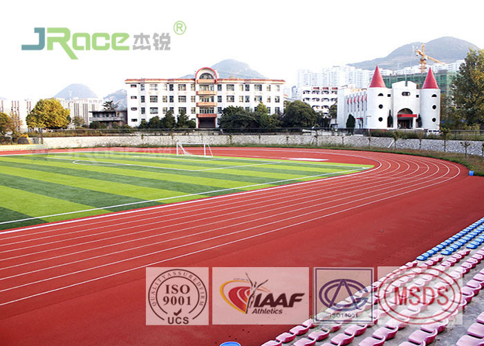 Outdoor Sport Polyurethane Track Surface , Rubber Track And Field Spike Resistant