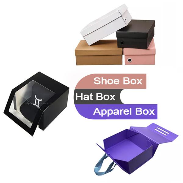 Environmental Material Custom Own Logo Shoe and Clothing Paper Box Flip Hat