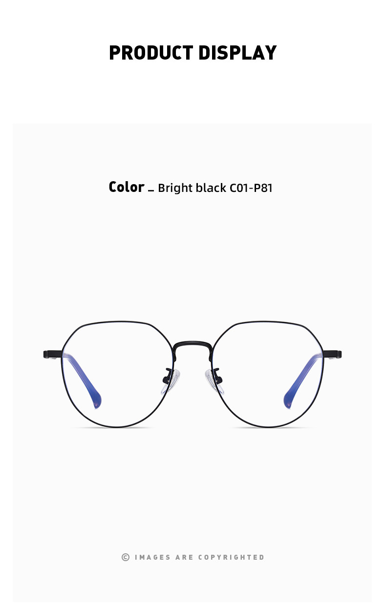 Blue Light Blocking Acetate Metal Glasses Vintage Round Anti Blue Ray Eyewear