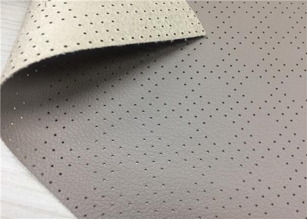 Light Brown Faux Leatherette Fabric , Automotive Interior Polyurethane Faux