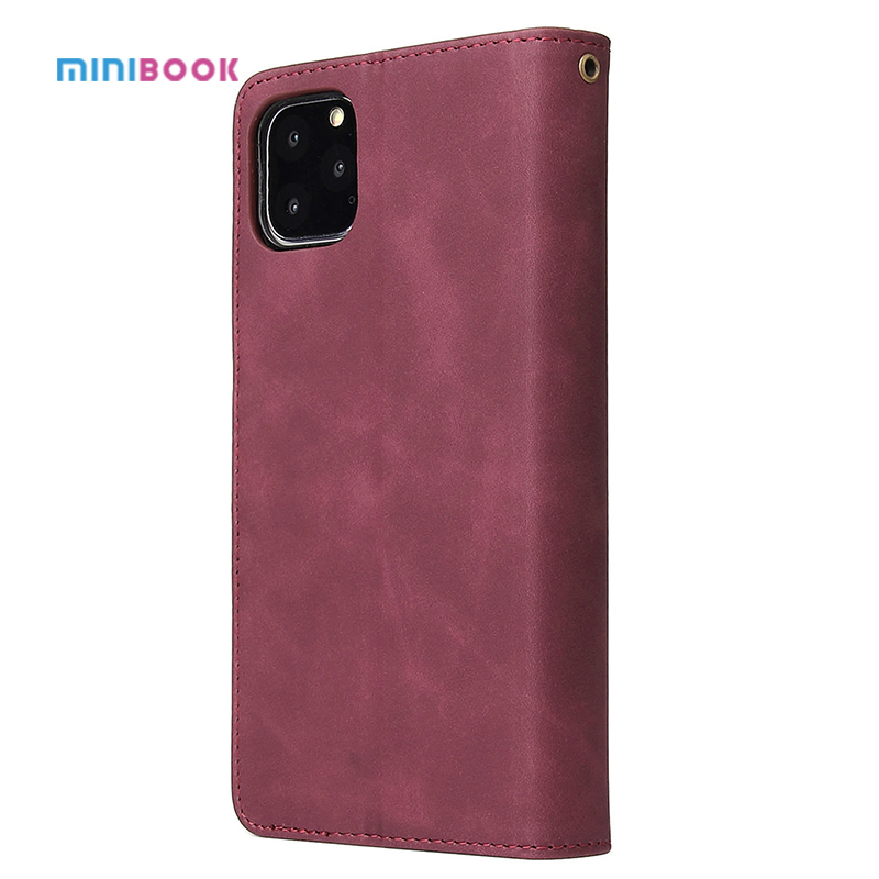 Genuine Leather Wallet Stand Phone Case For iPhone Xs Max With Credit Card Holder 15*0.8*7.5cm