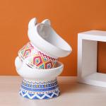 Cat Bowl Ceramic Protection Cervical Vertebra Anti-Overturning High Foot Oblique