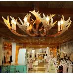 Real deer antler chandelier horn ceiling lamps light fixtures (WH-AC-07)