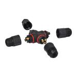 3 Pin Pole Four Way Waterproof 300V 3 Pin Black Plug Adapter LED Screen