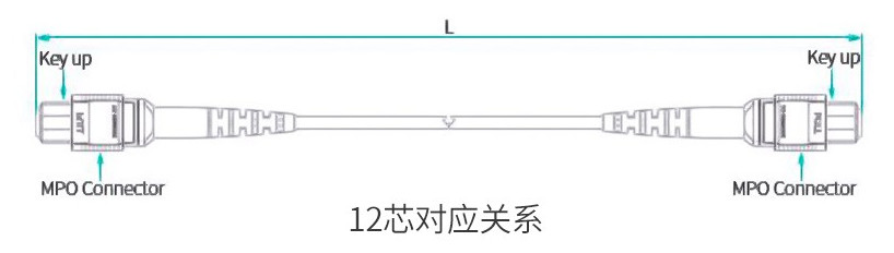 MPO To MPO 8 Core Fiber Optic Cable Fiber Optic Jumper OM3 Green PVC