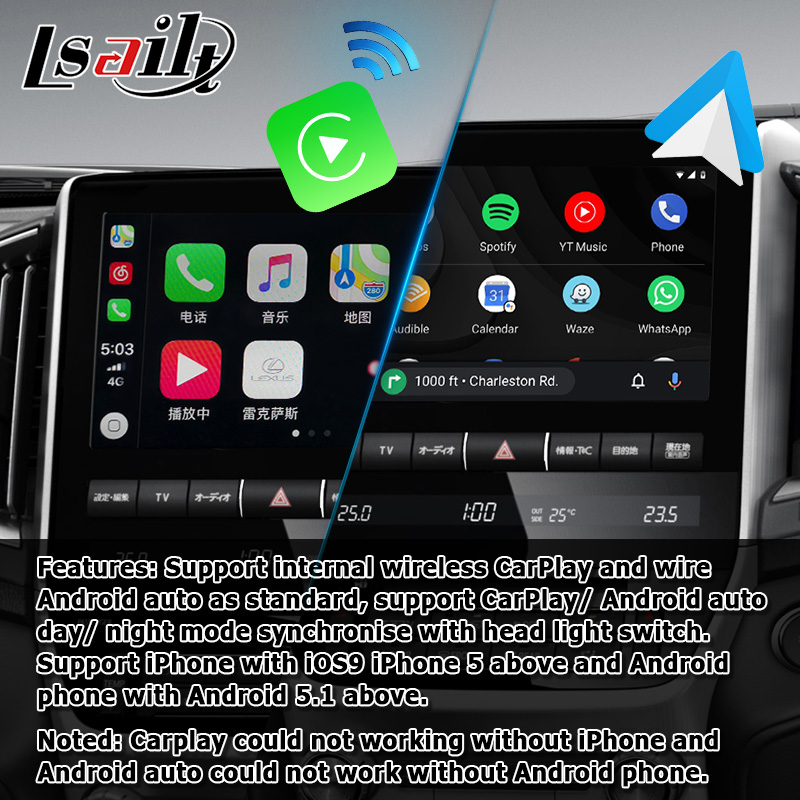 Toyota Land Cruiser LC200 Car Video Interface Upgrade Carplay Android Auto Durable