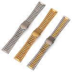 OEM 22mm Stainless Steel Watch Band RoHS Gold And Silver Watch Strap