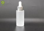 Flat Shoulder Cosmetic Packaging Bottles , 30ml Frosted Glass Empty Cosmetic