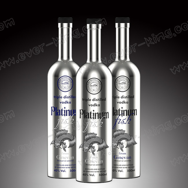 Electroplated Spirit Wine Vodka Glass Liquor Bottle Customized 500ml