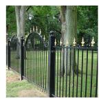 50x50mm Rail Size Black Decorative Metal Wrought Iron Steel Fence Main Market