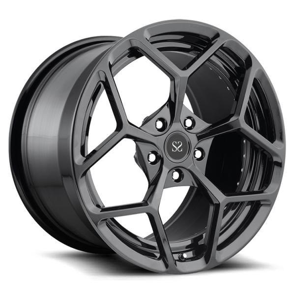 Alloy Rims 21 Gloss Black Customized Alloy Rims Audi Q7 / 22 inch 2-PC Forged
