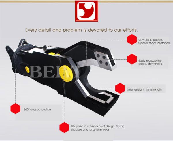 BEIYI BYCS 200RT/250TR hydraulic scrap shear for Excavator mobile steel