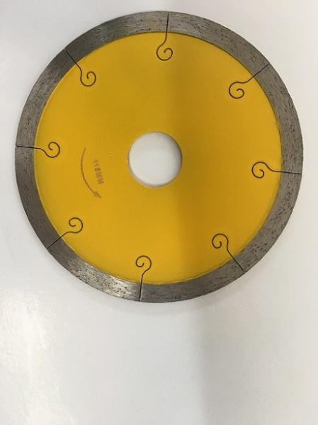 Yellow 4.5 Inch Continuous Rim Saw Blade For Porcelain Tile , 115mm Diamond