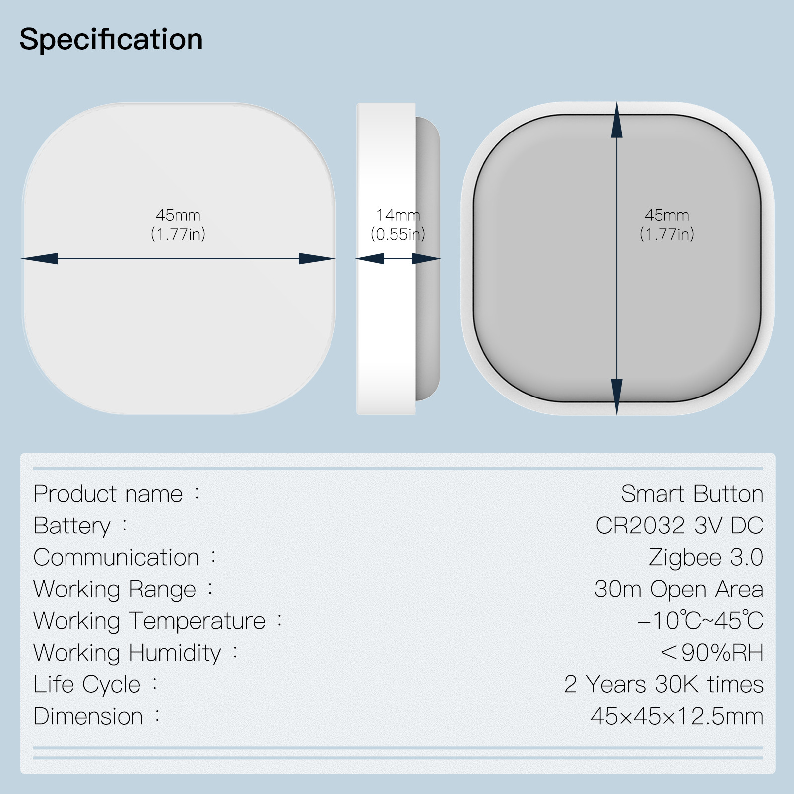 Tuya Zigbee 3v Smart Button Switch Wireless Remote One Key Control Multi Scene Linkage