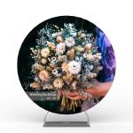 High Quality Wedding backdrop decoration velvet fabric pink acrylic round