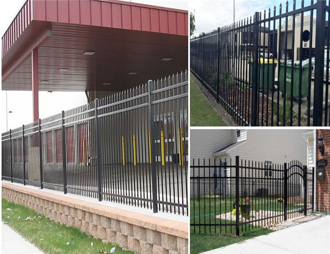 Galvanized Tubular Steel Fence Panels Iron Decorative Metal Fence