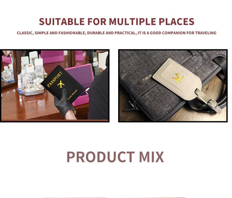 Efficiently Organise Your Travel Documents with PU Passport Cover and Luggage Tag Set