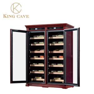 Wholesale Dual Zone Luxury Wood LED Light Cigar Wine Cooler And Humidor from china suppliers