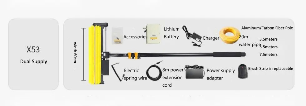X53 Solar Panel Washing Equipment PV Washing Solar Cleaning Brush
