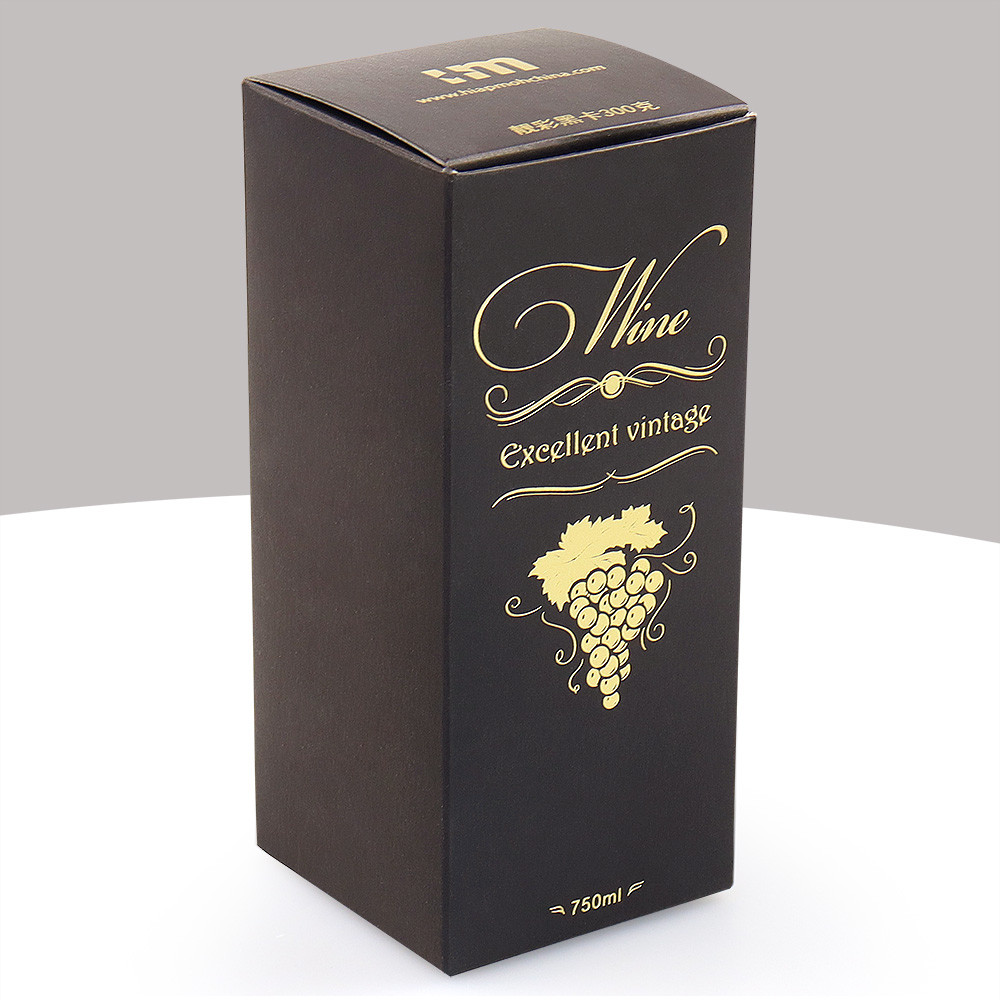 Eco Friendly Black Card Gold Foil Custom Makeup Box Skincare Box Packaging