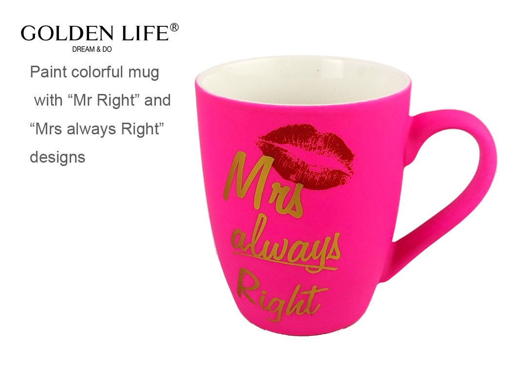 400ml Fine Bone Mr Right Ceramic Coffee Mugs AB Grade
