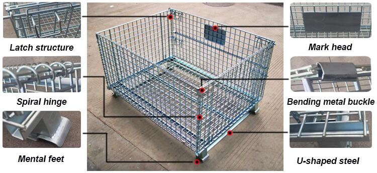 Zinc Plated Mesh 50x50 Wire Containers with Printing Name Card