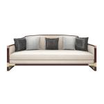 Hotel Lobby furniture modern Chinese style Solid wood Sofa set used Grey fabric