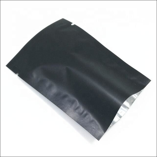 Wholesale zip lock plastic mylar matta black three side seal packaging bag