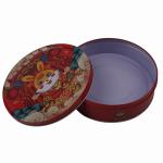 Holiday Seasonal Round Tin Containers Large Circular Gift Metal Tin Container