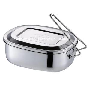 Wholesale 18cm Tableware U shape metal steel takeaway lunch box for adult food container 304 stainless steel bento lunch box from china suppliers