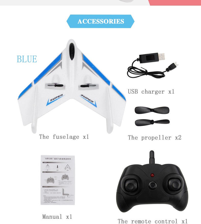 Fx-601 Airplane Rc Fighter Jet Fixed Wing with 4K UHD Video Capture Resolution and Remote Controller Spare Propeller