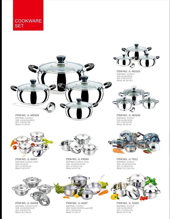 2016 hot sales 16/18/20/22 cm cookware set red color +flower &stainless steel cooking pot & non-stick pot